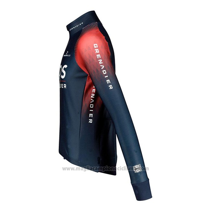 2022 Abbigliamento Ciclismo Ineos Grenadiers Spento Blu Manica Lunga e Salopette